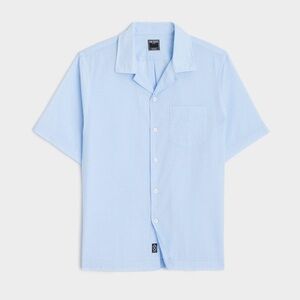 Todd Snyder Summerweight Cafe Camp Collar Shirt In Light Blue Men’s Medium